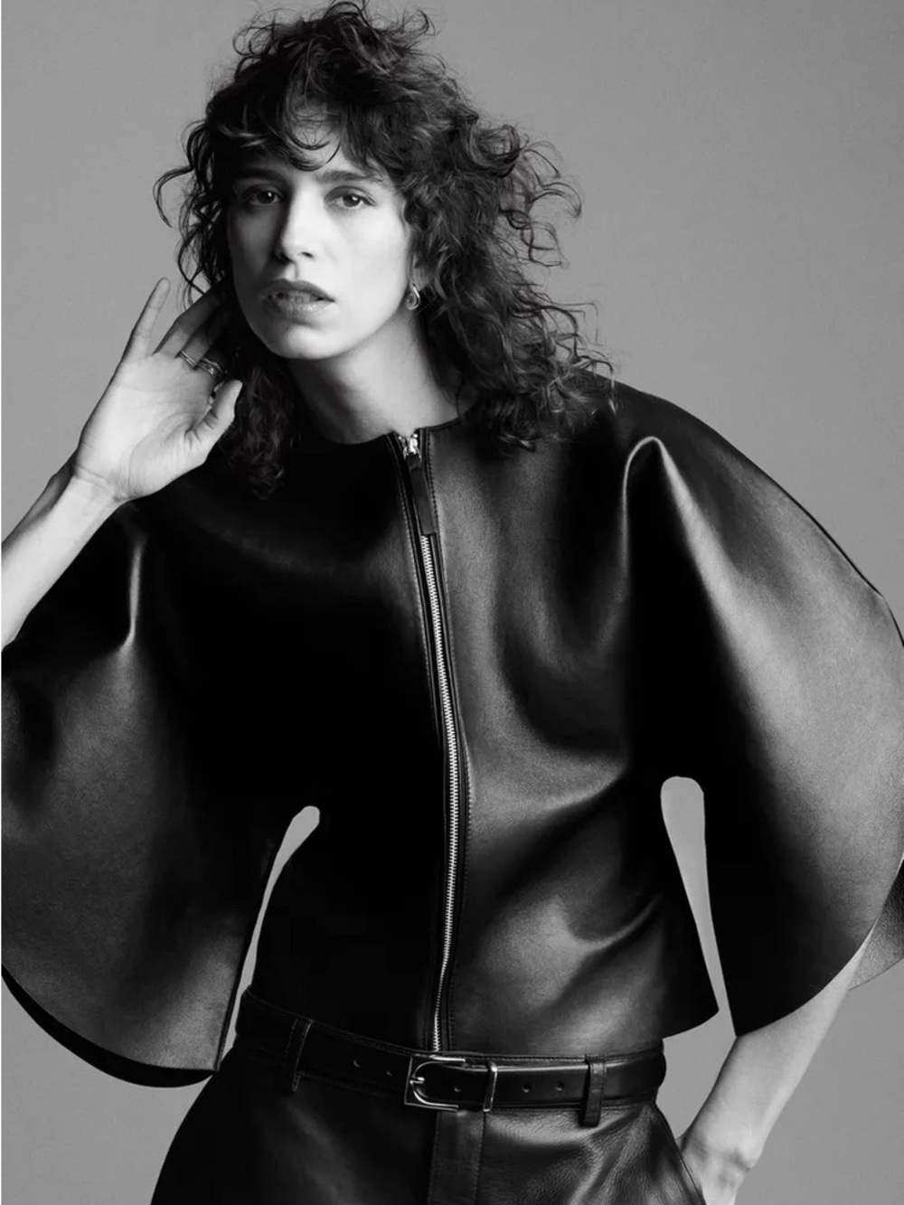 VIRAL ZARA ZW COLLECTION LIMITED EDITION LEATHER ZIP-UP TOP